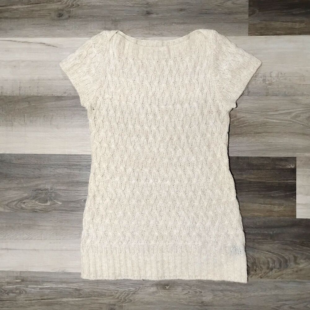 Maurices Short Sleeve Sweater Women's Size Large Cream Knit